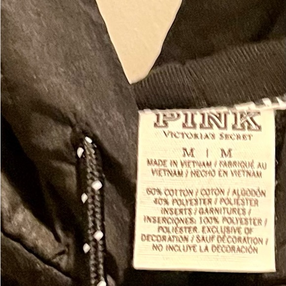 Pink VS sweatshirt with holographic glittery sequins and hoodie - Picture 5 of 16